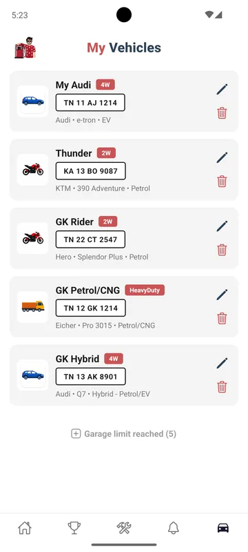 FuelDosth my vehicles screen